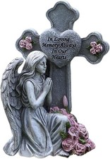 Angel Statue | Angel Figurine f/ Garden with Solar Light-Memorial Cemetery 2026