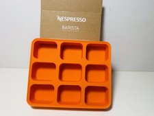 Nespresso Barista Collection Orange Silicone Ice Cube Tray New In Box