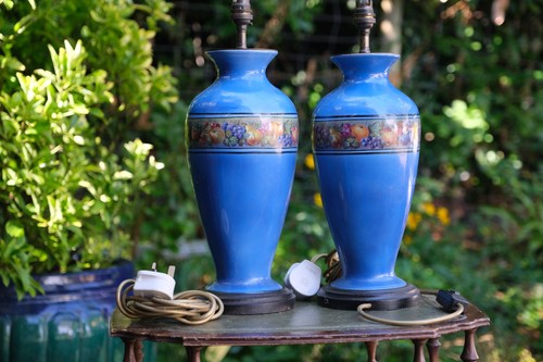 Pair vintage blue - blue, ceramic