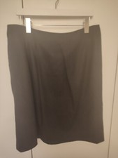 Kew 75% Wool black Skirt Patch Pockets UK 16A-Line Pleaded Winter Warm