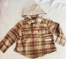 Hadleigh Baby Boys Lumberjack Checked Shirt 6-12 Months - with hood 100% Cotton