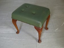 Vintage Queen Anne legged foot stool, upholstery / upcycle project 