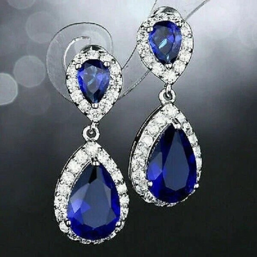 Pear cut blue sapphire - blue,