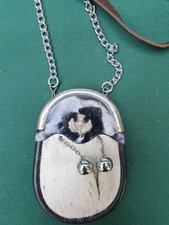 Vintage Sporran White Hair and Leather  includes Chain