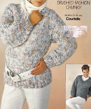 2060 LADIES EASYKNIT CHUNKY SWEATERS 28 - 36" VINTAGE KNITTING PATTERN COPY