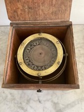 Antique Simpson Lawrence Ships Binacle Brass Compass Glasgow Nautical Maritime 