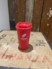 Domino's Red Travel Coffee Cup With Lid Reusable Brand New BPA-Free Plastic