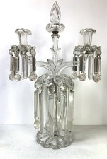 Large Georgian Heavy Glass Candelabra- Very Elegant- Antique Glass