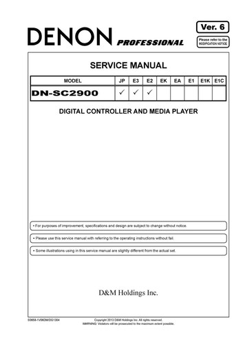 Service manual for denon - manual,