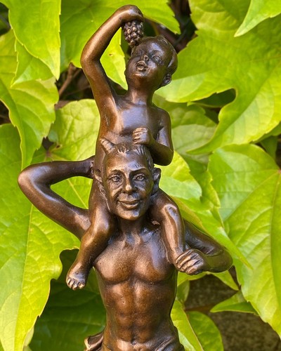 Bronze faun statue - bronze, devil