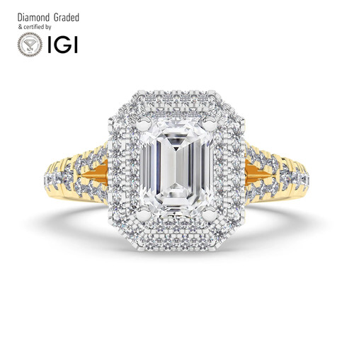 Emerald diamond engagement - emerald,