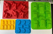 Dinosaur Racing Car Lego Dogs Boys Party Silicone Cake Moulds Bundle Set