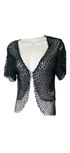 Vintage crochet beaded shrug - crochet,