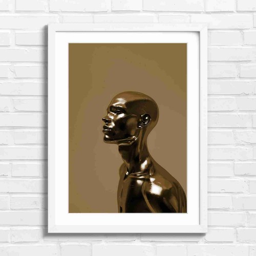 Chrome metallic man head - chrome,