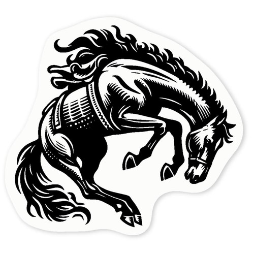 Bucking bronco clear sticker - bronco',