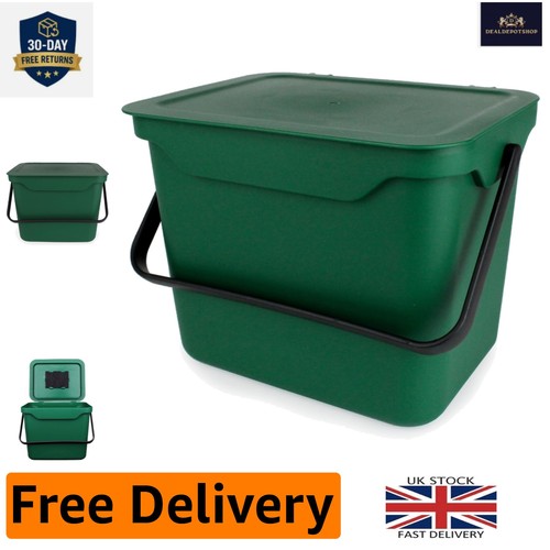 Green compost caddy with - green, 5l