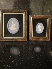2 x Vintage Wedgwood Framed Plagues. Cupid & Putto / Pan pipes Original Box. VGC