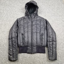 Ralph Lauren Jacket Womens Medium Black Bomber Goose Down Puffer Coat Insulated