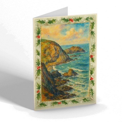 Xmas notelet the cat - notelet, rock