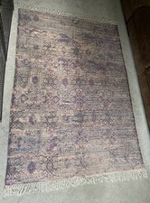 Beautiful Vintage Boho Style Large Rug 152x240cm Pink Purple Natural Grey/ Beige