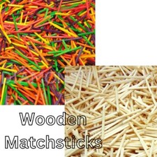Natural & Colour Wooden Matchsticks 1 - 1000 Pcs Model Arts Craft Match Splints