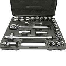 Hilka 1/2in Metric Socket Set. Ratchet Wrench Extension Bars Spark Plug Sockets