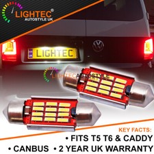VW Transporter T5 T5.1 T6 Caddy Replacement Festoon LED Number Plate Bulb Set UK