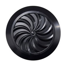 Black round air vent grille - black,