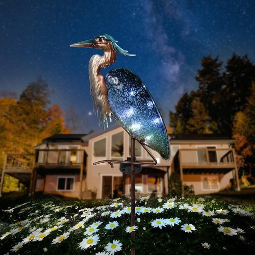 Solar led blue heron - solar,