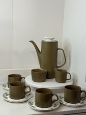 1960s J&G Meakin Maidstone Coffee Set - Cups, Saucers, Creamer, Sugar Bowl