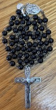 Italian Black Rosary Beads -