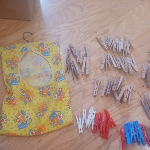Vintage clothespin holder bag - vintage,
