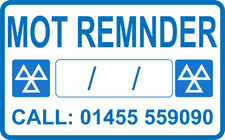 MOT Reminder Sticker Personalized  YOUR Number Garage Sticker MOT Sign QTY 100