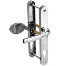 uPVC Door Handle 92mm 62mm Offset Lever Pad 215mm Fixings Sprung Pair Patio PVC