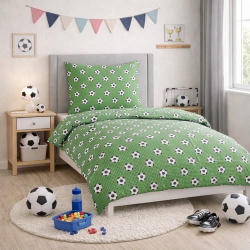 Football green single duvet - single,
