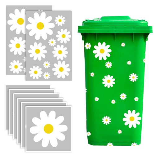 Wheelie bin stickers flowers - wheelie,