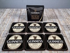 Guinness Set Of 6 x Cork Backed Coasters - 10.4cm x 10.4cm - In Box 