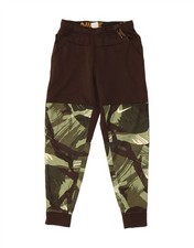 NIKE Mens Therma-Fit Tracksuit Trousers Joggers Small Brown Camouflage LK07