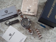 Pagani Design Chronograph Black Dial Stainless Steel And Ceramic