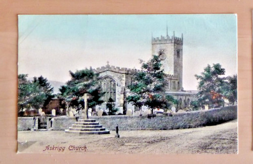 Postcard askrigg church 1907 - postcard,