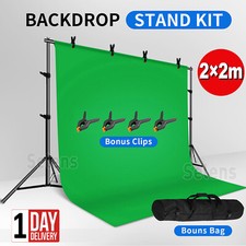 2M Green Screen Backdrop Stand Heavy Duty Photography Background Photo Studio