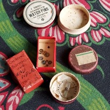 RARE Antique watchmakers bundle Hairsprings box cogs 