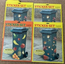 x4 Wheelie Bin Stickers Numbers Fruit Sea Life 4 Packs FREEPOST