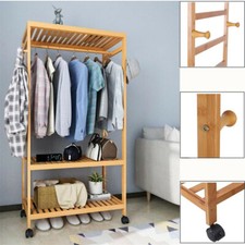Wooden clothes rail rolling - clothes,