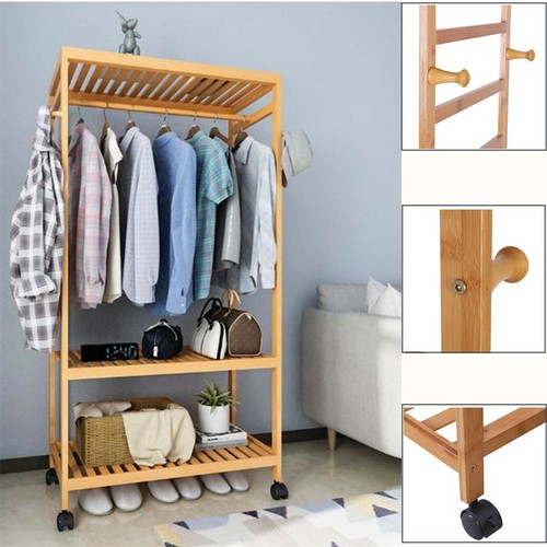 Wooden clothes rail rolling - wooden,