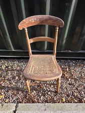 Antique Victorian Beech & Elm Balloon Back Chair with Cane Seat - Project Piece