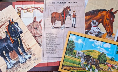 Vintage horse tea towels - 5,