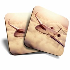 2 x Coasters - Private Jet
