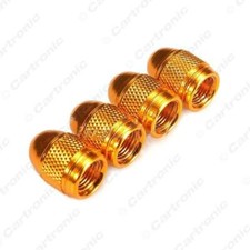 Metallic GOLD Metal Steel Dust Valve Wheel Tyre Caps (DC4) fits Classic (M)