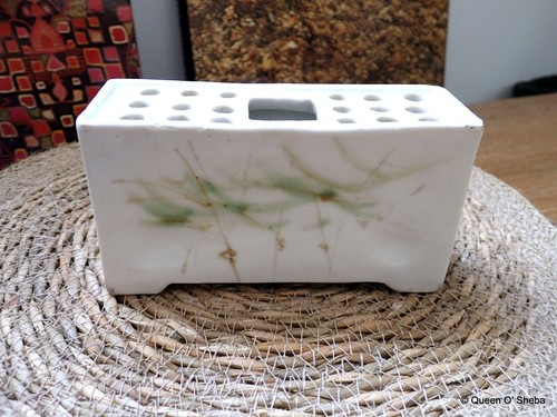 Oriental pottery flower - flower, brick